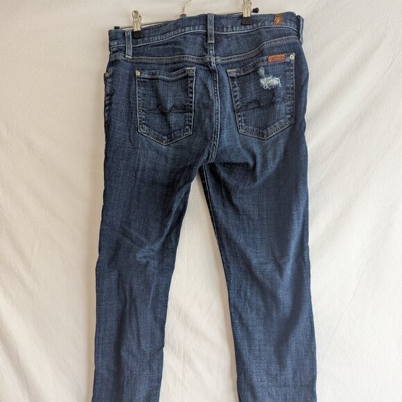 7 For all Mankind distressed boyfriend jeans with button fly, size 25 - Picture 4 of 6